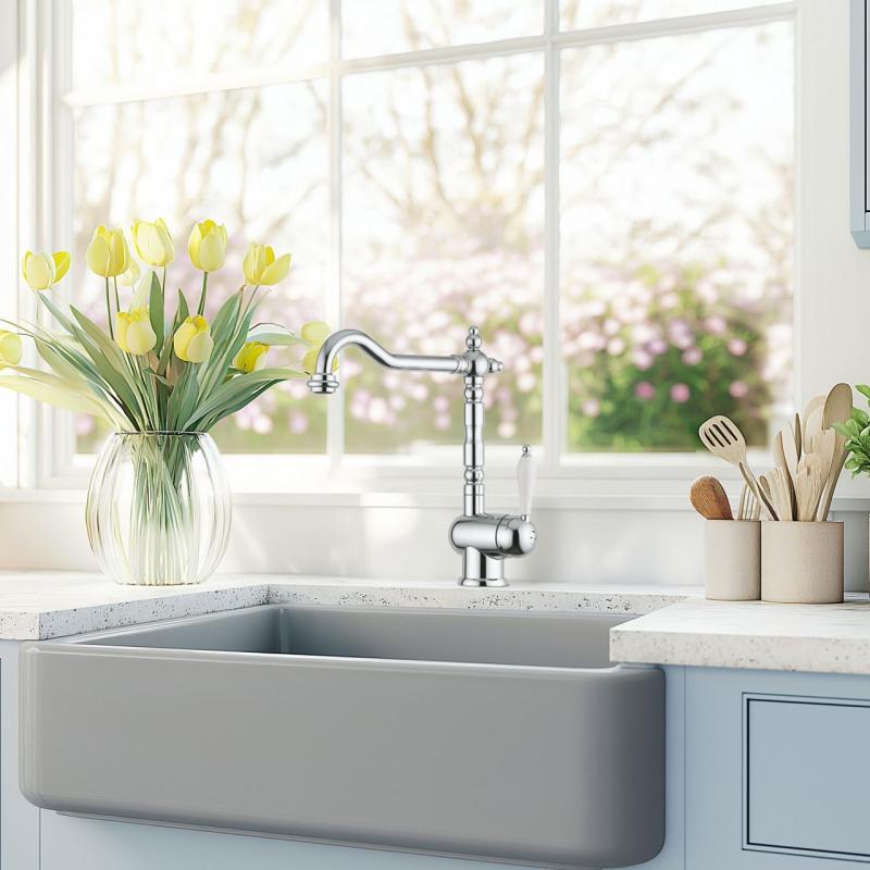 Franke Particolare Old England robinet de cuisine classique, Chrome 115.0060.360