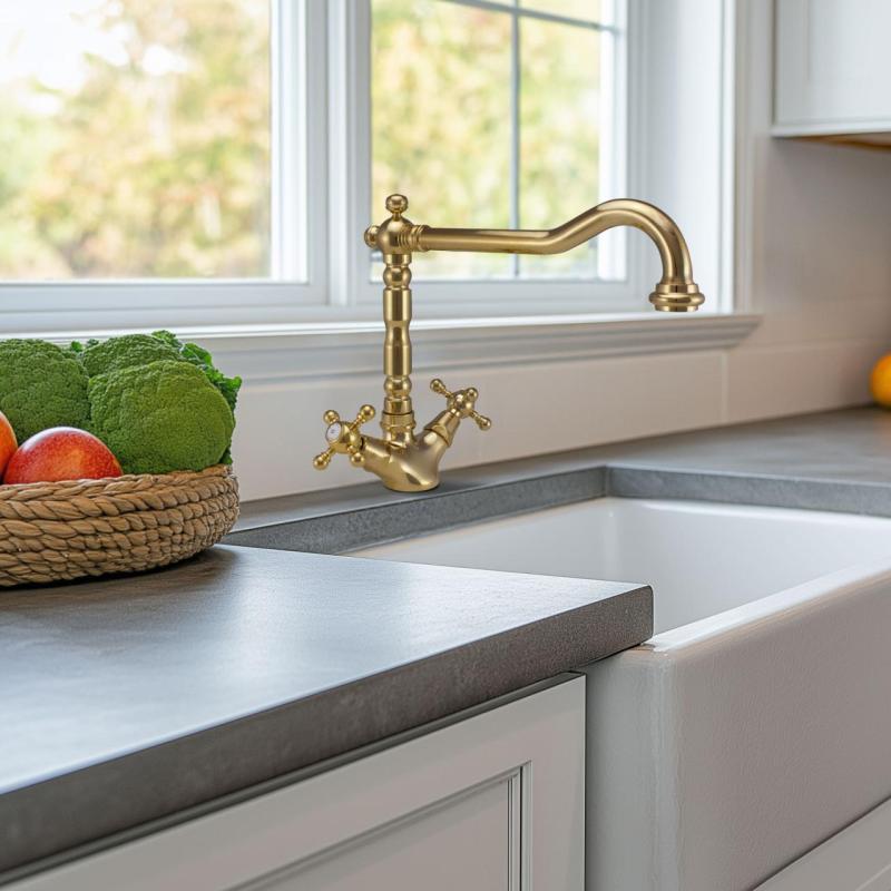 PB Nostalgique classique or robinet de cuisine V1910 avec bec pivotant 1150424170