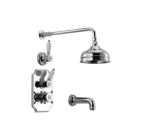 Huber Victorian Set thermostatique de douche à encastrer Acier inoxydable 916.VT01H.AC