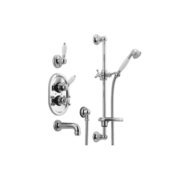 Huber Croisette Set Thermostatique encastrable bain/douche couleur Bronze 914.CS01H.BA