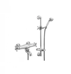 Huber Croisette Mélangeur thermostatique bain-douche avec barre coulissante Chromé CSS2701021