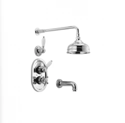 Huber Croisette Set de bain/douche à encastrer chromé/doré 916.CS01H.CA