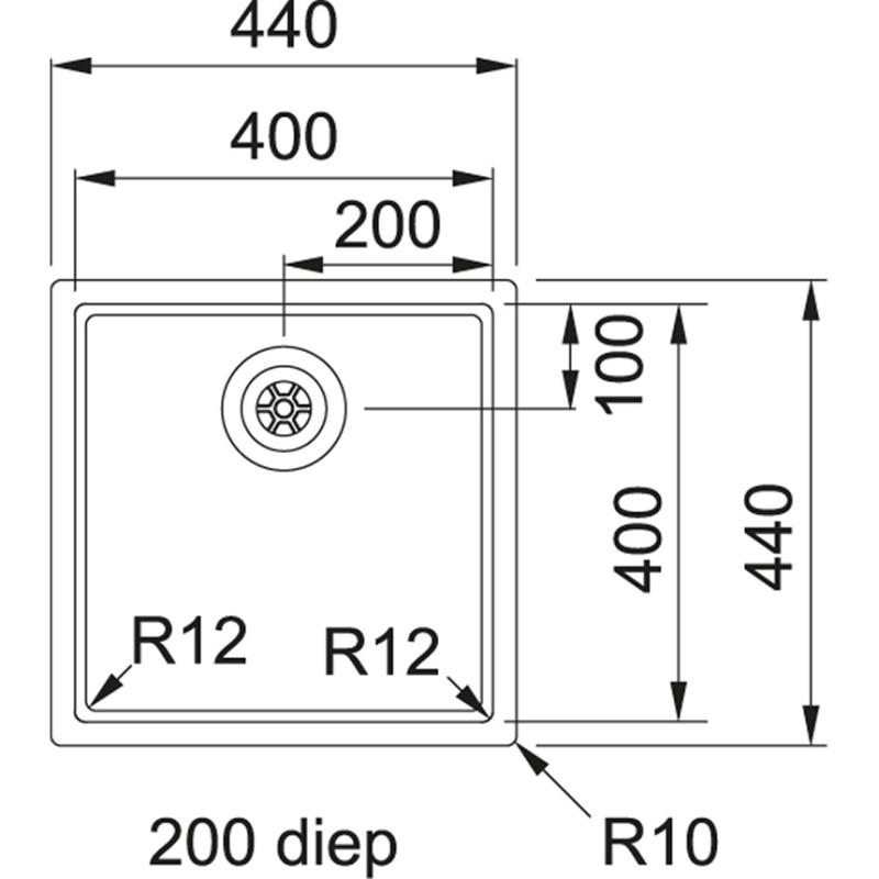 Franke Bolero Plus R12 BXX 110-40 évier inox sous plan 40x40cm 122.0576.355