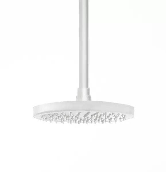 Waterevolution Flow Douche de tête 200mm avec raccordement au plafond Blanc mat T1642BR  Couleur Blanc mat