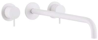 Waterevolution Flow Mitigeur lavabo encastré 3 trous blanc mat avec bec 25 cm T1163FBR-25