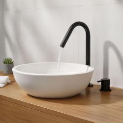 Waterevolution Flow robinet de lavabo 2 trous noir mat avec petit bec V 127mm T1121VPR