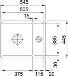 Évier Franke Fraceram Kubus KBK160 Glacier sous-plan 1260335714