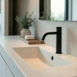 Waterevolution Flow Robinet de lavabo eau froide à fermeture automatique noir mat T110TPPR