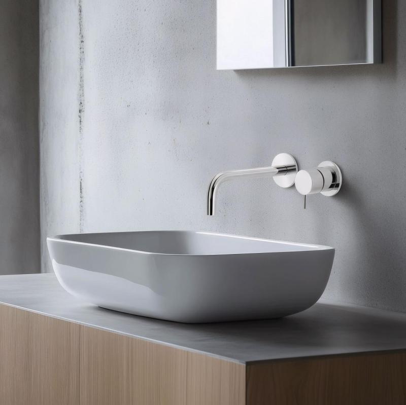 Robinet de lavabo encastré Watervolution Flow, bec chromé 15 cm T116B01-15