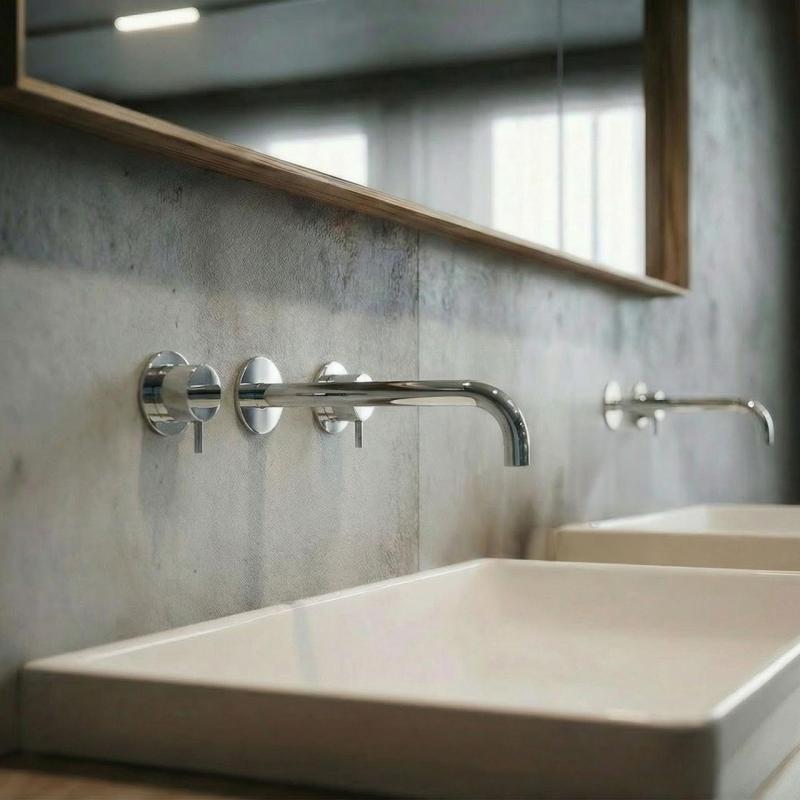 Robinet de lavabo encastré à 3 trous Waterevolution Flow, chrome, avec bec de 21 cm T1163F01-21