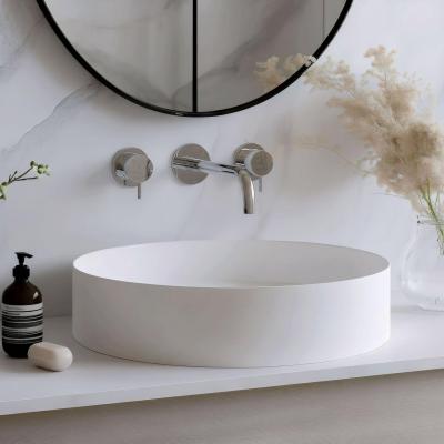 Robinet de lavabo encastré à 3 trous Waterrevolution Flow, chrome, avec bec de 15 cm T1163F01-15
