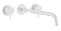 Waterevolution Flow Mitigeur lavabo encastré 3 trous blanc mat avec bec 21 cm T1163FBR-21
