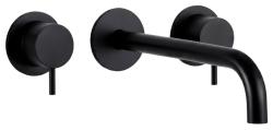 Waterevolution Flow Mitigeur lavabo encastré 3 trous noir mat avec bec 15 cm T1163FPR-15