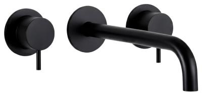 Waterevolution Flow Mitigeur lavabo encastré 3 trous noir mat avec bec 15 cm T1163FPR-15