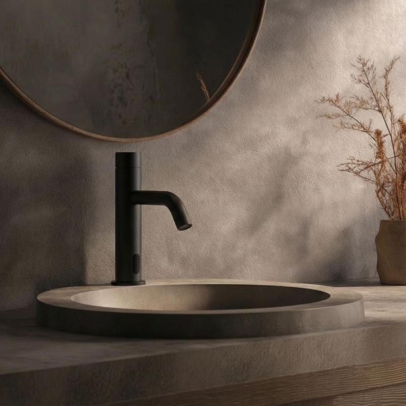Waterevolution Flow robinet de lavabo électronique infrarouge alimenté par batterie noir mat T110EBPR