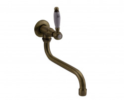 PB Classic mitigeur mural de lavabo avec levier blanc eau froide et long bec bronze 1208853602