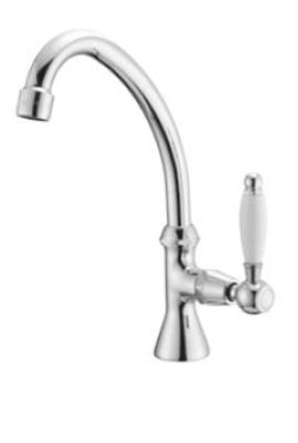 PB Classic Mitigeur de lavabo avec levier blanc eau froide avec bec haut Chromé 1208853652
