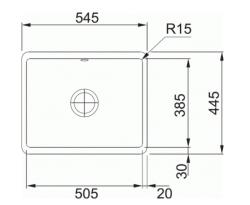 Évier Franke Fraceram Kubus KBK110.50 Magnolia sous-plan 1260335880