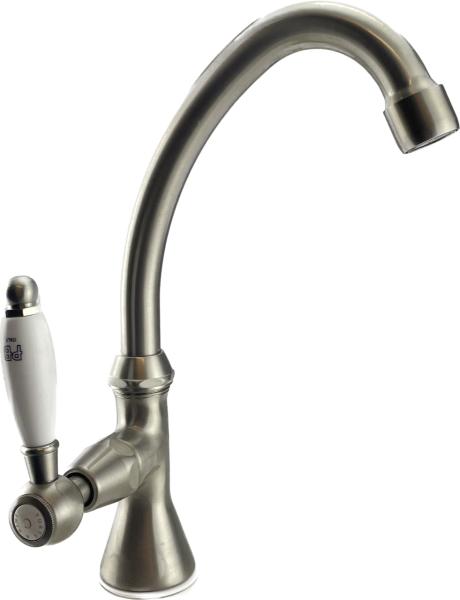 PB Classic Mitigeur de lavabo avec levier blanc eau froide avec bec haut Acier inoxydable 1208853702