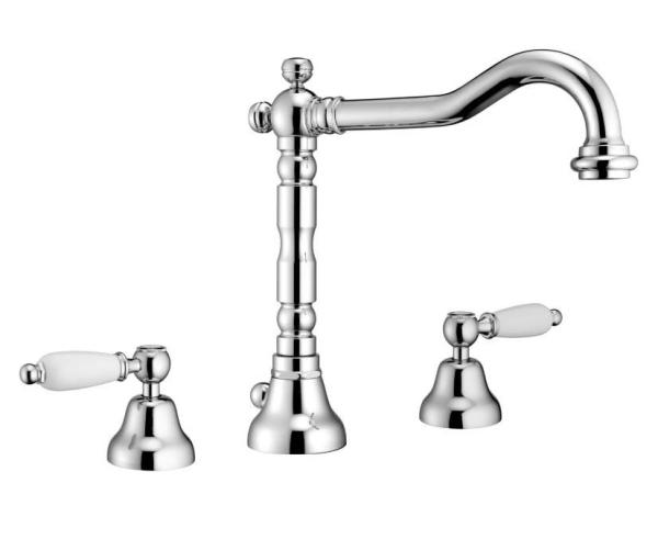 PB classic tap 3 trous robinet de lavabo Leviers blancs couleur Bronze 1208854272