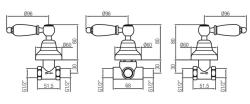 PB Classic set de douche encastré avec inverseur 2 voies et leviers en acier inoxydable blanc 1208854612