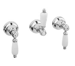 PB Classic set de douche encastré avec inverseur 2 voies et leviers en acier inoxydable blanc 1208854612