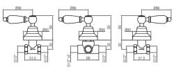 PB Classic Set de douche à inverseur 3 voies avec leviers en acier inoxydable blanc 1208854642