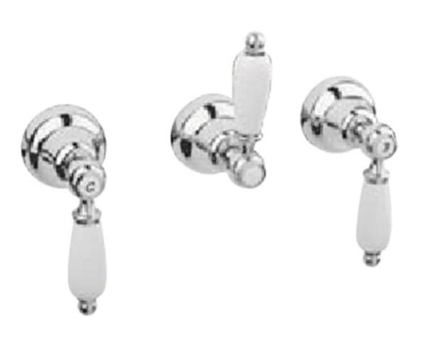 PB Classic Set de douche à inverseur 3 voies avec leviers en acier inoxydable blanc 1208854642