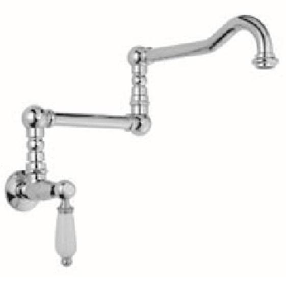 PB Classic robinet de lavabo mural encastré avec levier blanc eau froide et long bec pivotant chrome 1208854722