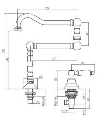 PB Classic robinet de lavabo avec levier blanc eau froide et long bec pivotant Chromé 1208854752