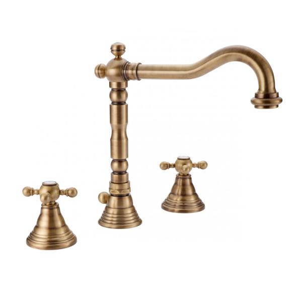 PB classic 3-trous robinet de lavabo bec fort 18.5 cm couleur bronze 1208854942