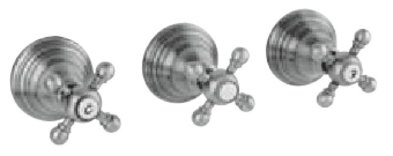 PB Classic Set de douche encastré à 2 voies avec inverseur et avec manettes croisillons en inox 1208855382