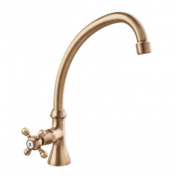 PB Classic Robinet de lavabo avecmanette croisillon eau froide avec bec haut Bronze 1208855662