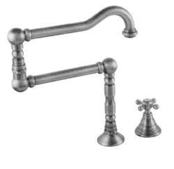 PB Classic Robinet de lavabo avec manette croisillon eau froide et long bec pivotant Chromé 1208855742