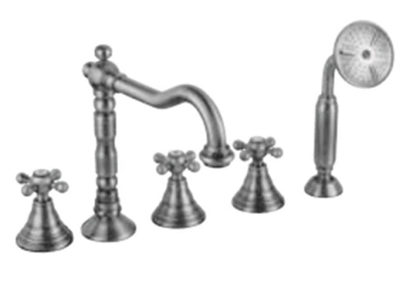 PB Robinet classique à 5 trous pour bord de baignoire avec boutons étoilés Chrome 1208855772