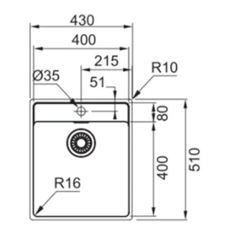 Franke Maris MRX 210.40 TL évier en inox avec surface pour trou de robinetterie 43x51cm encastré 1270527793