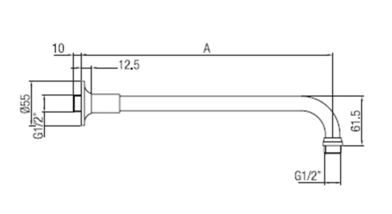 PB klassieke douche arm brons 40cm 1208898922
