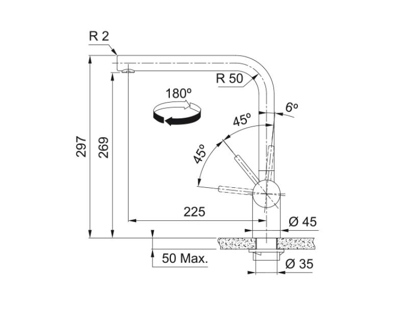 Franke Atlas Neo bec pivotant noir mat brossé 115.0550.424