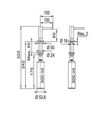 Franke Active Distributeur de savon encastrable chromé 119.0547.902