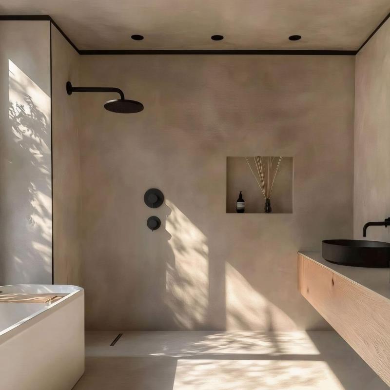 Waterevolution Flow mitigeur thermostatique de douche encastré avec 1 inverseur noir mat 1208920978