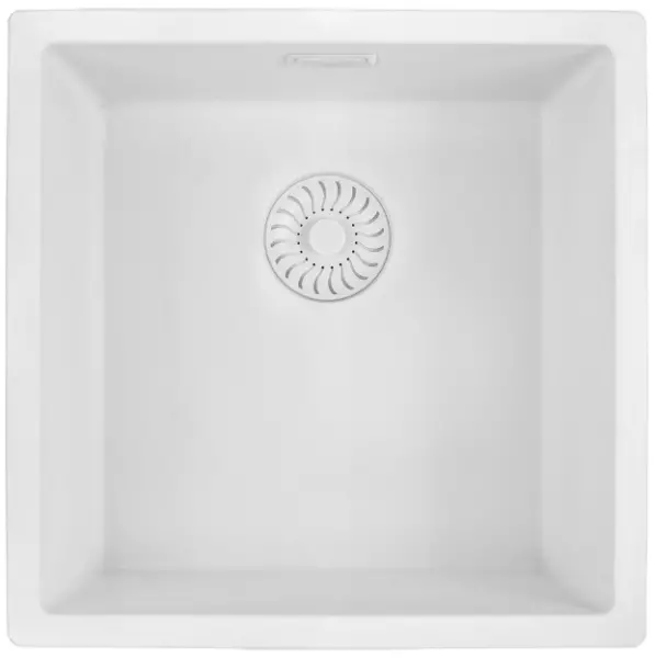 Caressi White Line blanc Evier en quartz 40cm à fleur de plan CAGRPP40WH-FL 1208921336