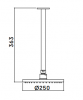 Waterevolution Flow hoofddouche 250mm met plafondaansluiting Gun Metal T1642GME