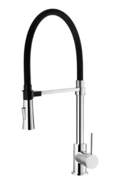 Robinet de cuisine haut DEMM avec bec pivotant et fonction douche chrome/noir 1208947355