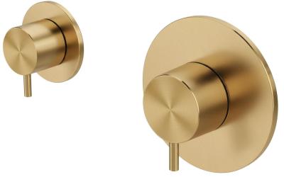 Waterevolution Flow mitigeur thermostatique de douche encastré avec 1 inverseur laiton brossé