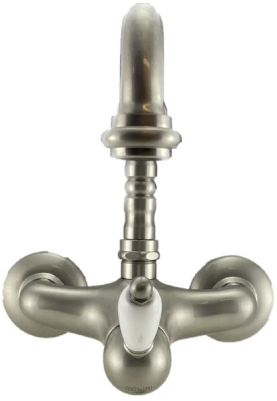 PB nostalgique robinet mural à levier unique monté en surface poignée blanche en inox