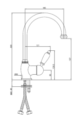 PB robinet de cuisine classique monocommande avec bec pivotant 200 mm or 1208953116