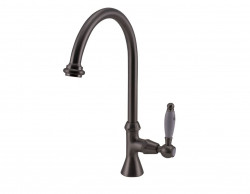 PB Classic Robinet de lavabo avec levier blanc eau froide avec bec rond élevé Acier inoxydable 1208953279