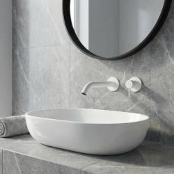SB Round Mitigeur de lavabo, encastré, blanc mat 162mm