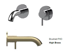 SB Round Mitigeur de lavabo encastré en laiton satiné PVD 102mm