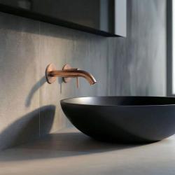 SB Round 316 Mitigeur de lavabo encastré en Cuivre satiné 316 PVD 132mm